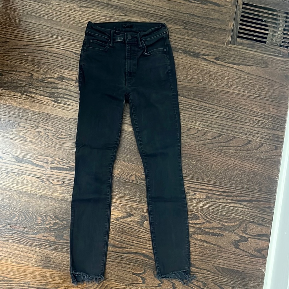 MOTHER stunner zip ankle step fray